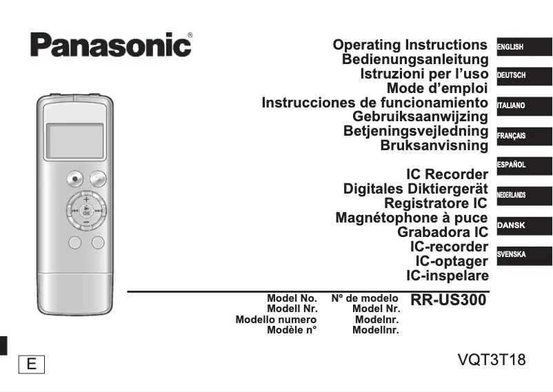 Imagen de la primera página del manual del dispositivo RR-US300