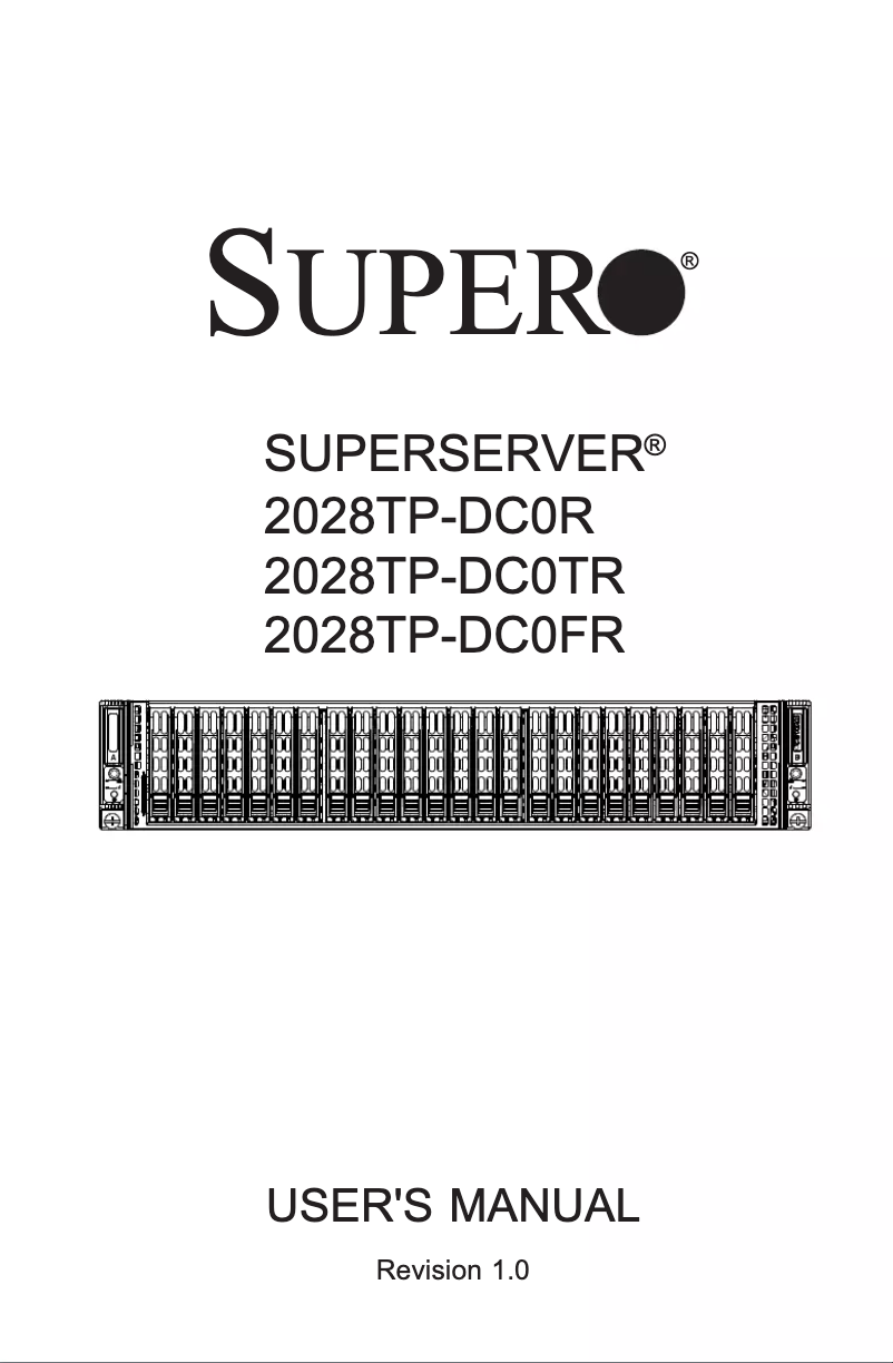 Página 1 del manual Manual de usuario Supermicro SuperServer 2028TP-DC0TR