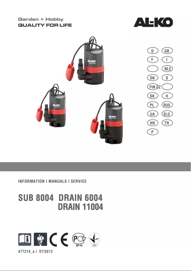 Imagen de la primera página del manual del dispositivo Drain 11004