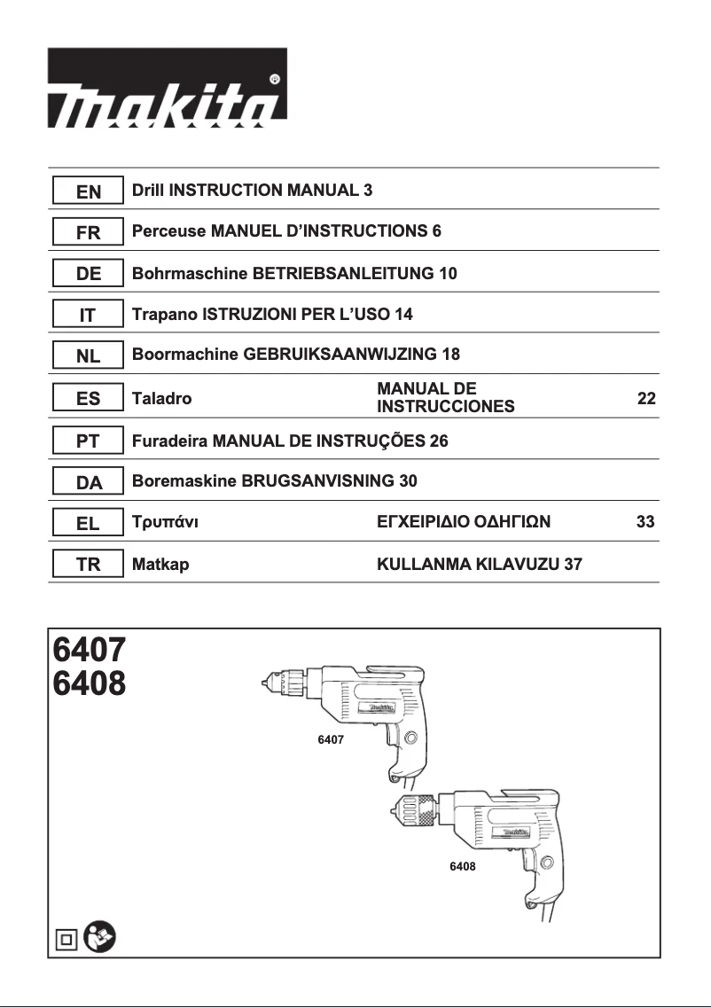 Página 1 del manual Manual de usuario Makita 6408
