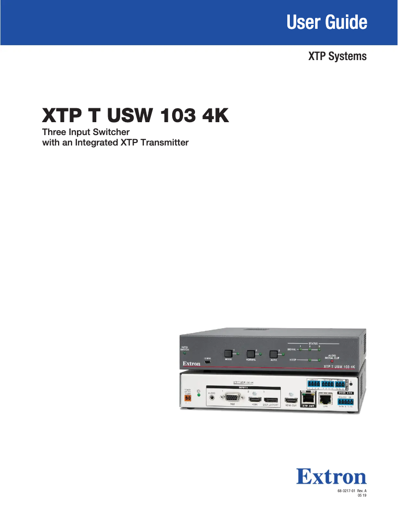 Imagen de la primera página del manual del dispositivo XTP T USW 103 4K