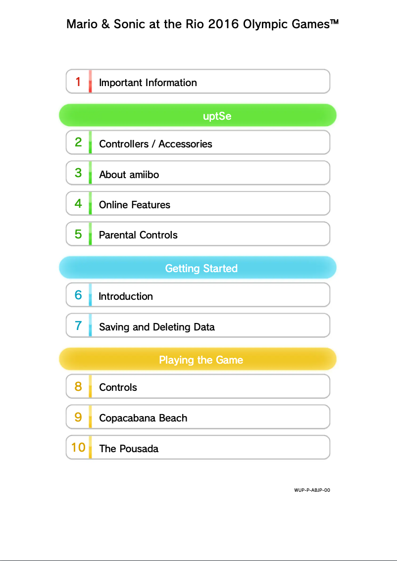 Imagen de la primera página del manual del dispositivo Mario & Sonic at the Rio 2016 Olympic Games