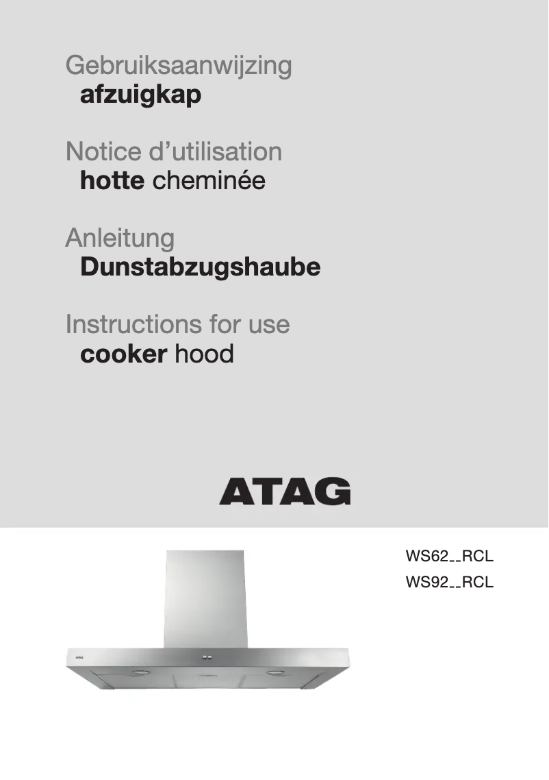 Página 1 del manual Manual de usuario Atag WS9211RCL