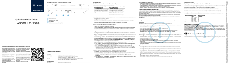 Página 1 del manual Guía de instalación Lancom LX-7500