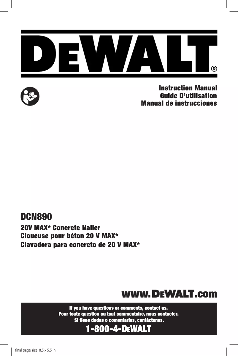 Página 1 del manual Manual de usuario DeWalt DCN890B