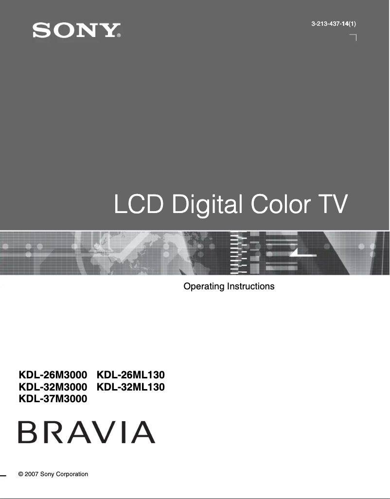 Imagen de la primera página del manual del dispositivo Bravia KDL-32ML130