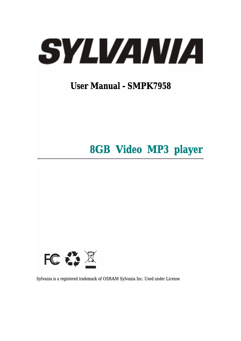 Imagen de la primera página del manual del dispositivo SMPK7958