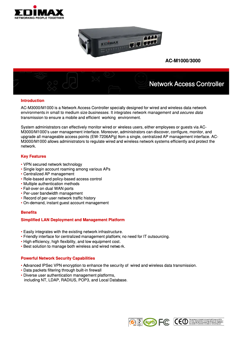 Imagen de la primera página del manual del dispositivo AC-M3000