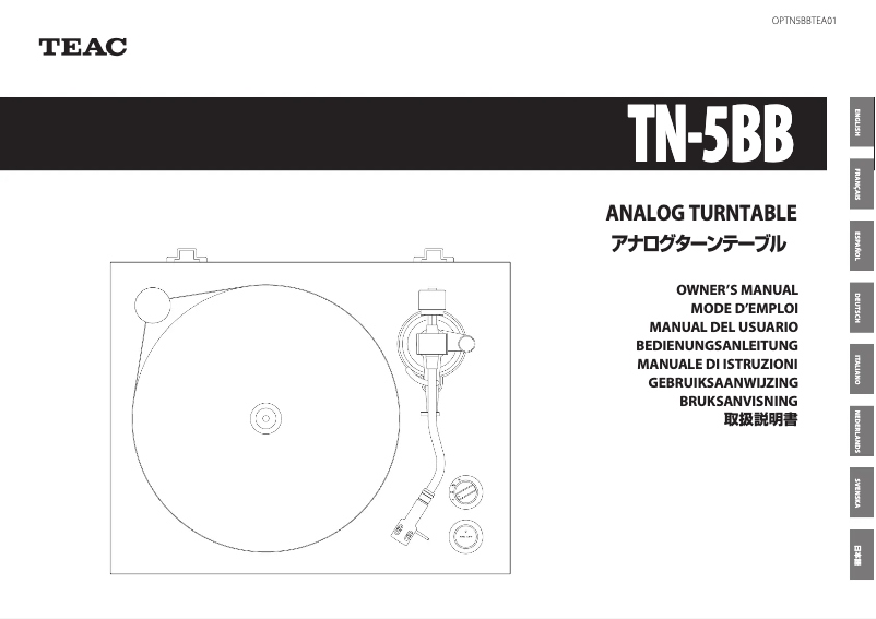 Página 1 del manual Manual de usuario Teac TN-5BB