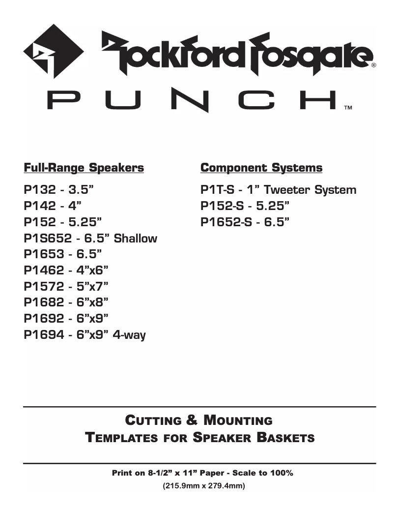 Página nº 1 - Manual de instrucciones Rockford Fosgate Punch P152-S