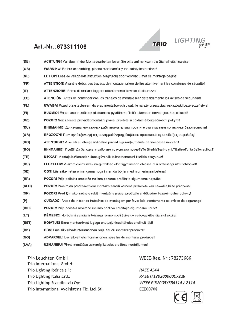 Imagen de la primera página del manual del dispositivo Bodrum 673311106