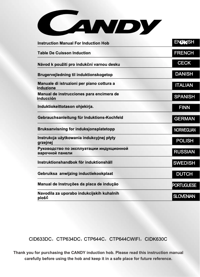 Página 1 del manual Manual de usuario Candy CIDK630C