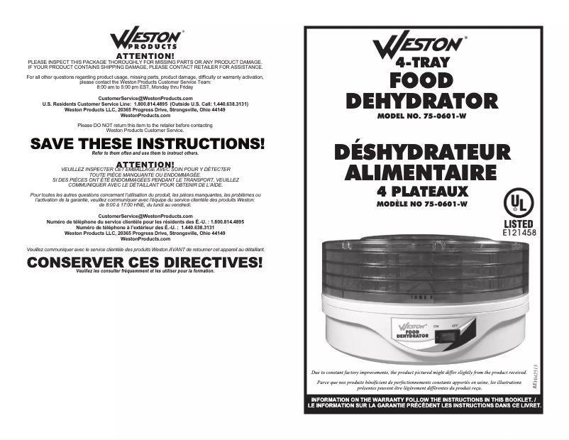 Página nº 1 - Manual de usuario Weston 75-0601-W