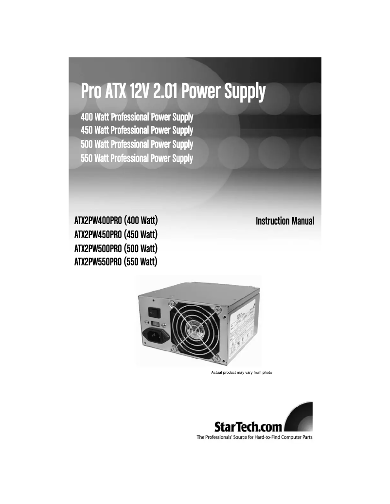 Imagen de la primera página del manual del dispositivo Professional ATX2PW550Pro