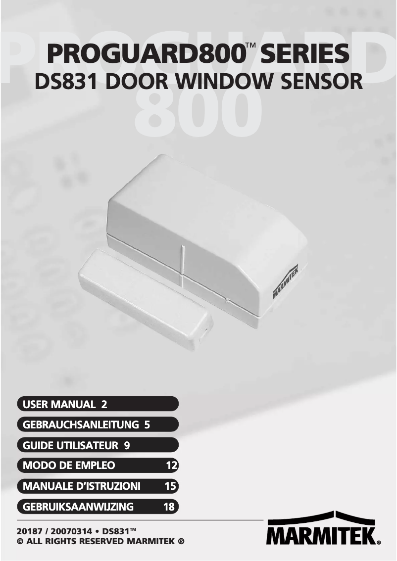 Página 1 del manual Manual de usuario Marmitek DS831