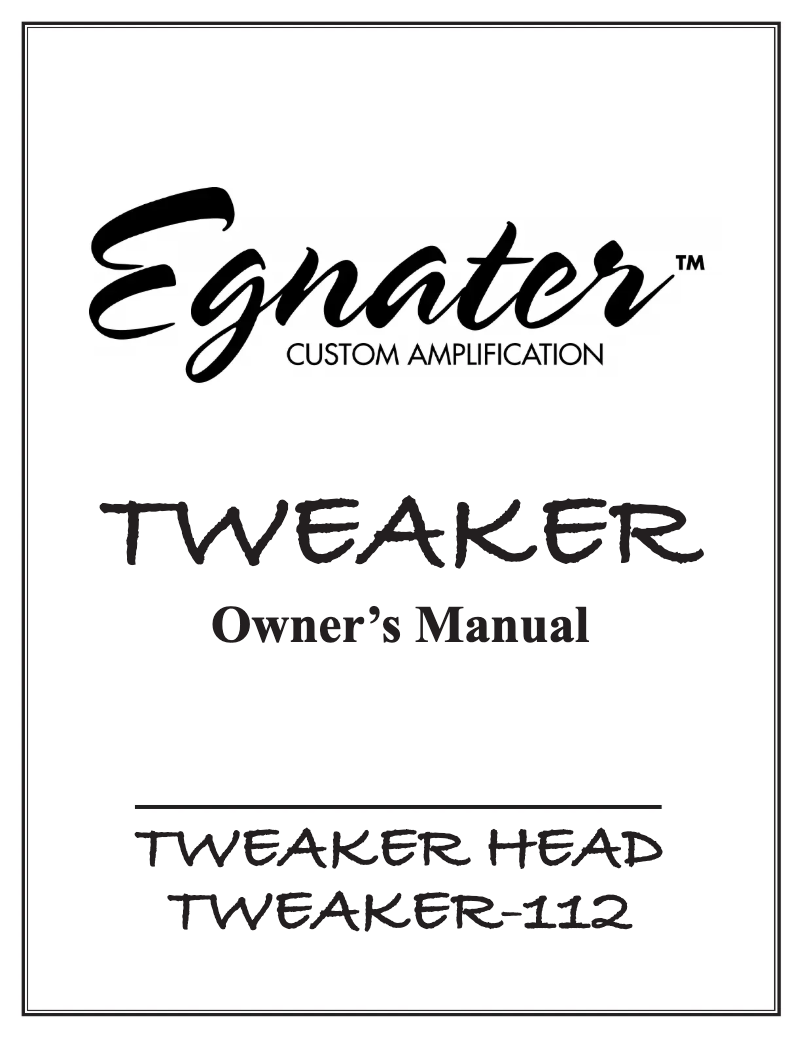 Imagen de la primera página del manual del dispositivo Tweaker