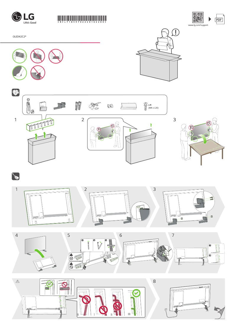 Imagen de la primera página del manual del dispositivo OLED42C21LA