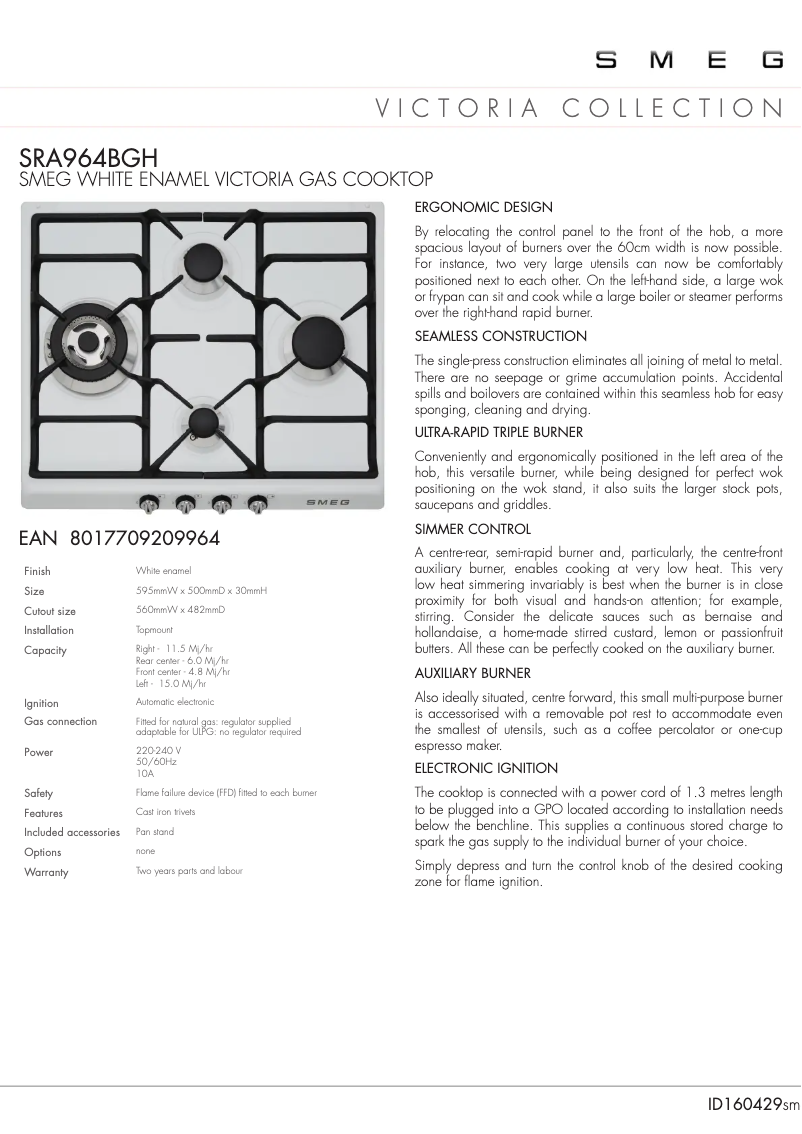 Imagen de la primera página del manual del dispositivo SRA964BGH