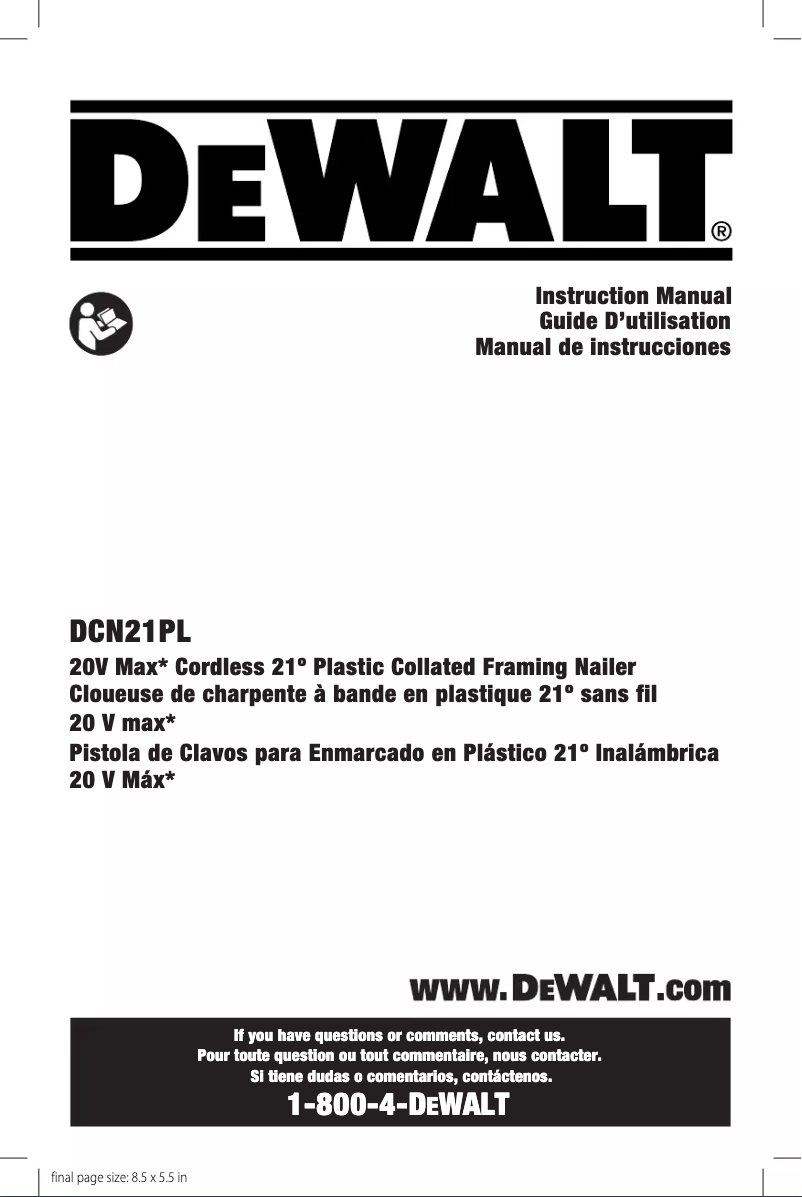 Imagen de la primera página del manual del dispositivo DCN21PLB
