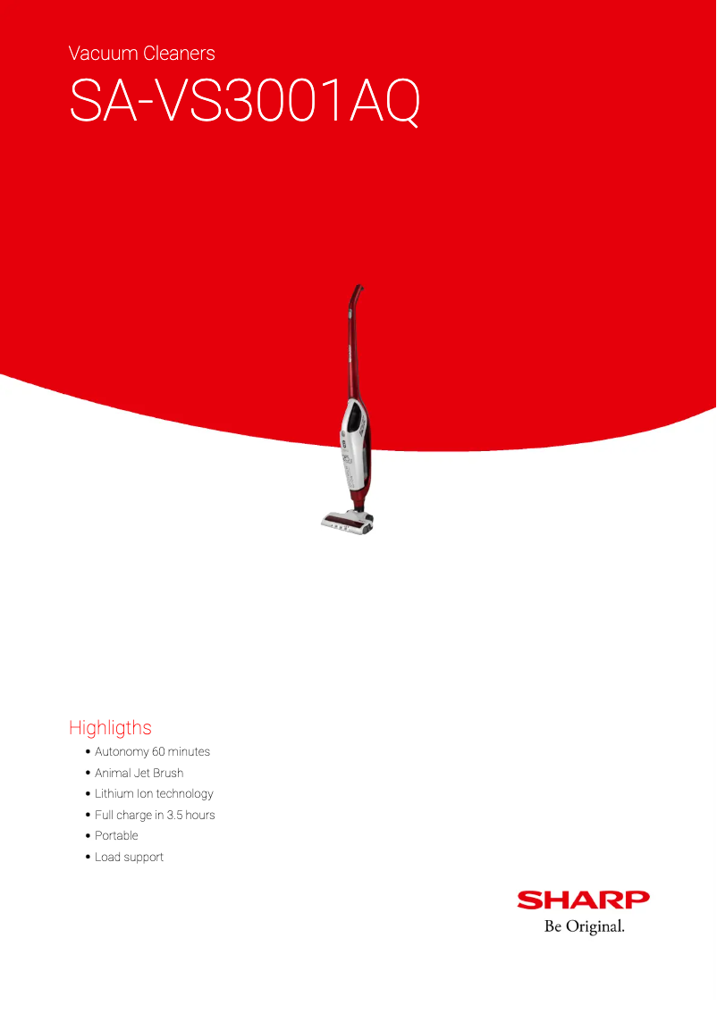 Imagen de la primera página del manual del dispositivo SA-VS3001AQ