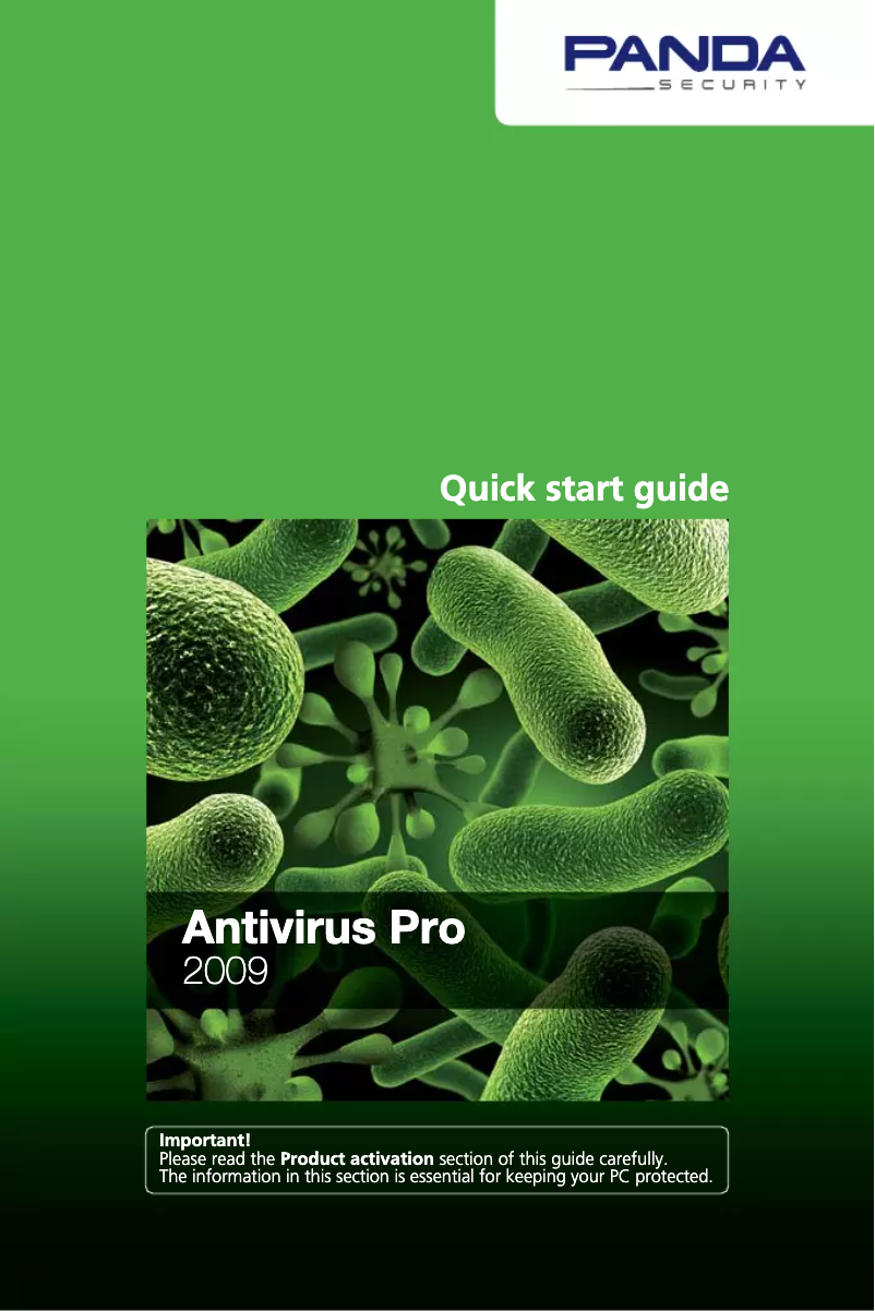 Imagen de la primera página del manual del dispositivo Antivirus Pro 2009