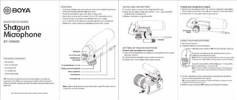 Imagen de la primera página del manual del dispositivo BY-VM600