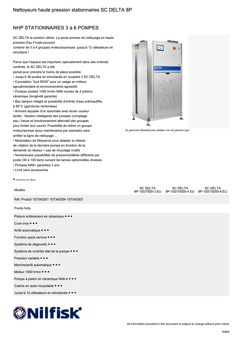 Página nº 1 - Ficha técnica Nilfisk SC DELTA 8P