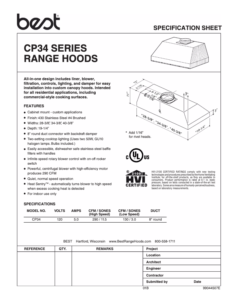 Imagen de la primera página del manual del dispositivo CP34I429SB