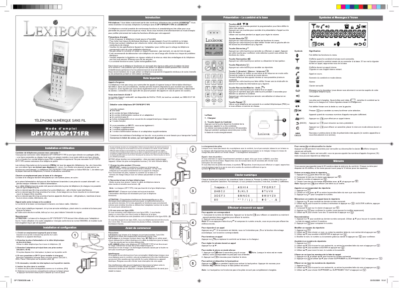 Imagen de la primera página del manual del dispositivo DP170FR
