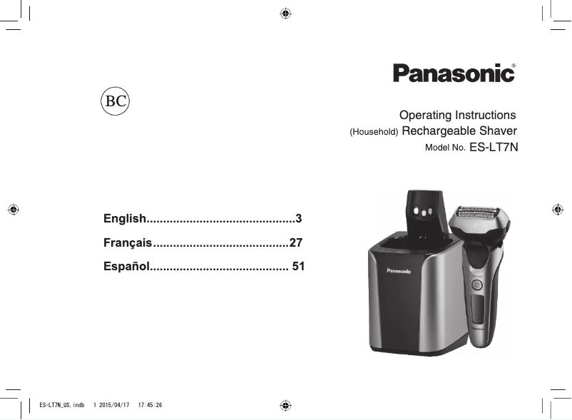Página 1 del manual Manual de usuario Panasonic ES-LT7