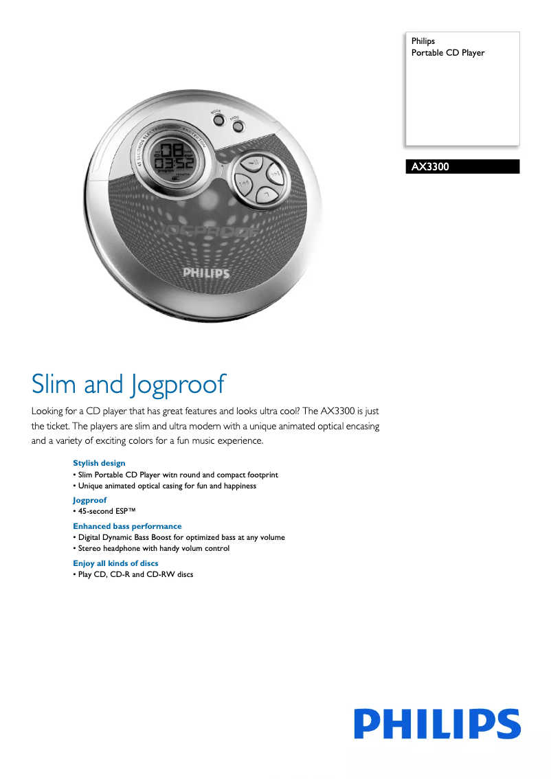 Página nº 1 - Ficha técnica Philips AX3300
