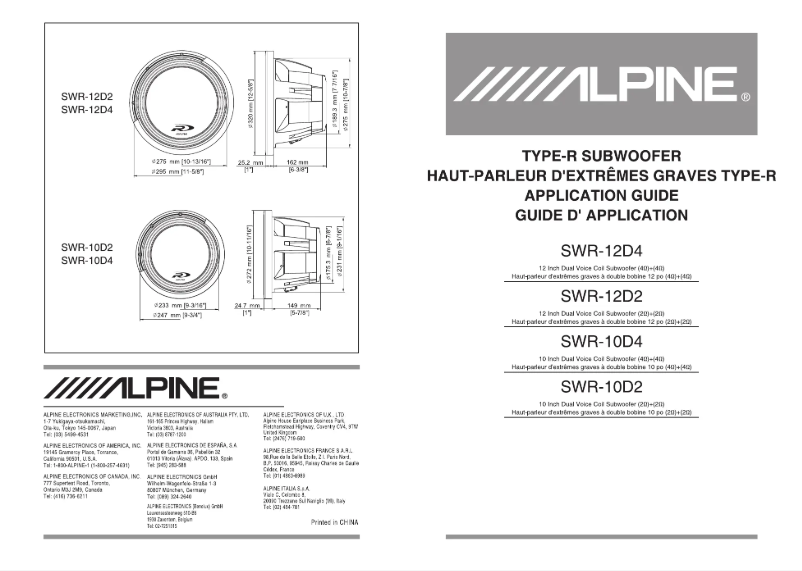Página 1 del manual Manual de usuario Alpine SWR-10D4