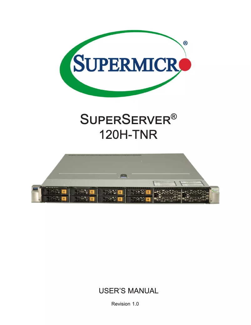 Página 1 del manual Manual de usuario Supermicro SuperServer SYS-120H-TNR