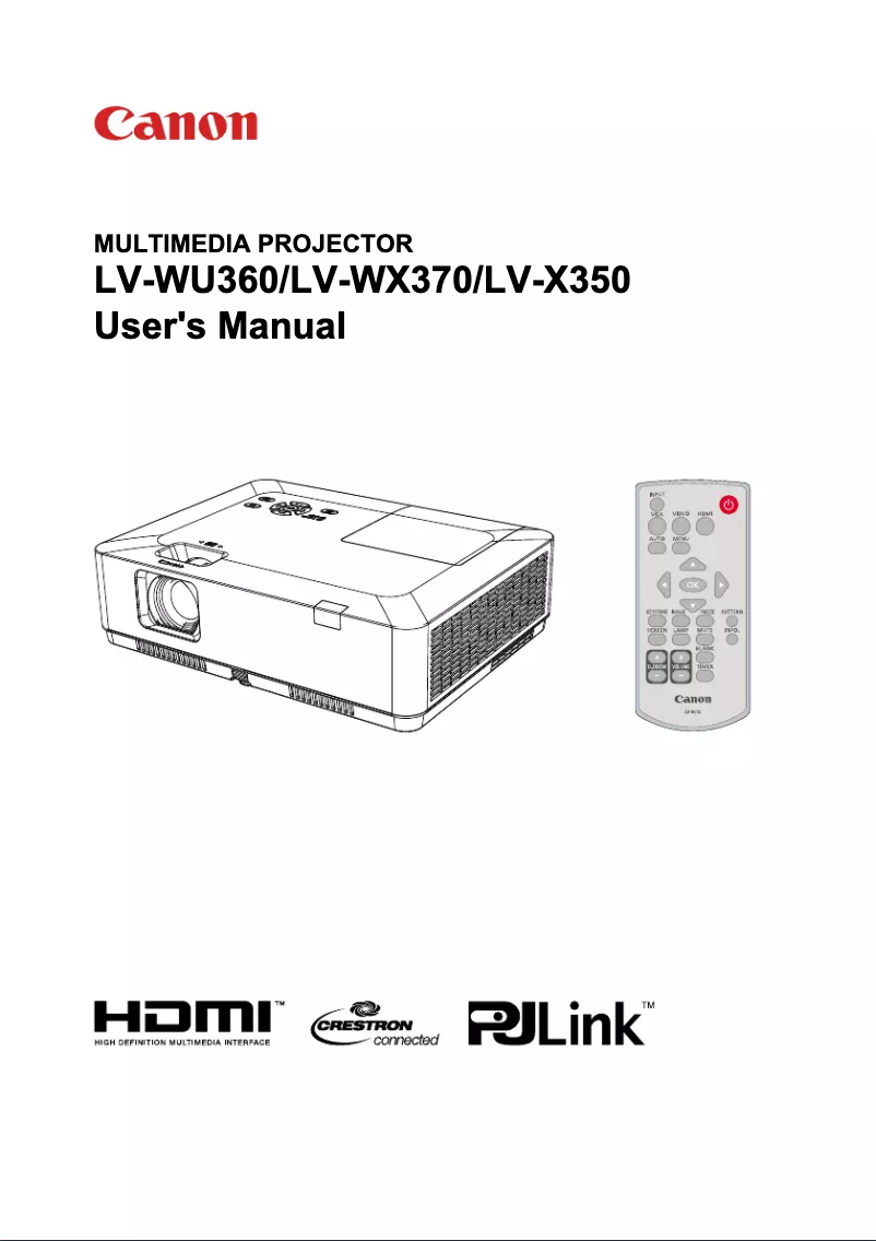 Página nº 1 - Manual de usuario Canon LV-WU360