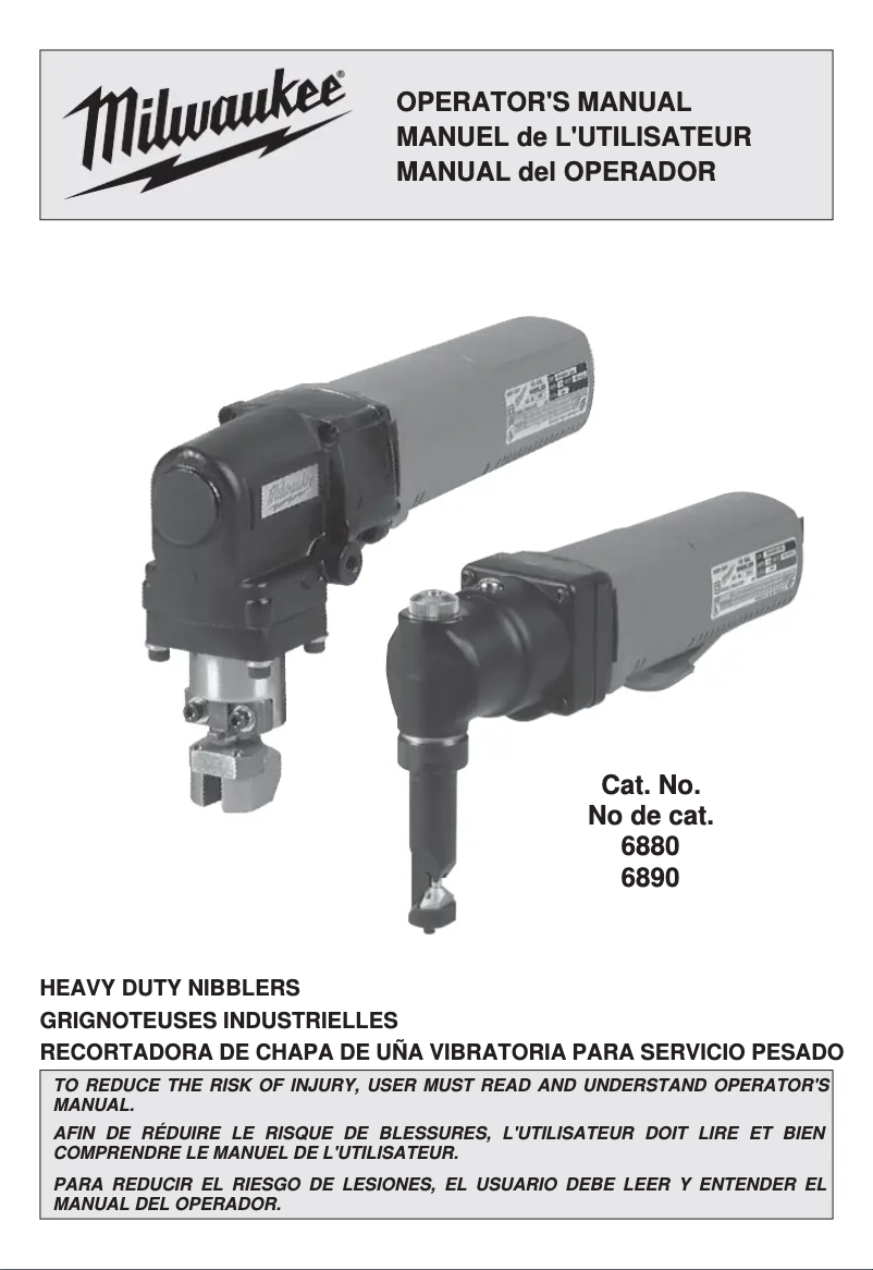Página 1 del manual Manual de usuario Milwaukee 6890