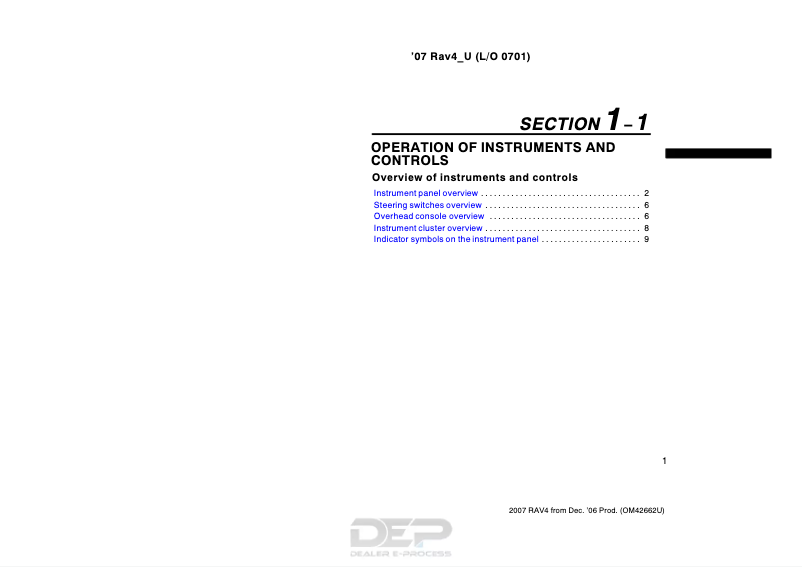 Página 1 del manual Manual de usuario Toyota RAV4 (2007)