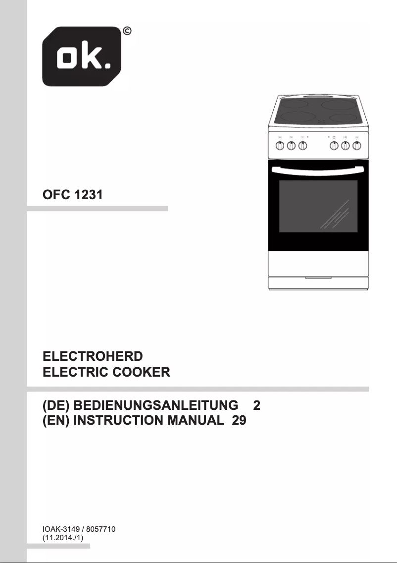 Página 1 del manual Manual de usuario OK OFC 1231