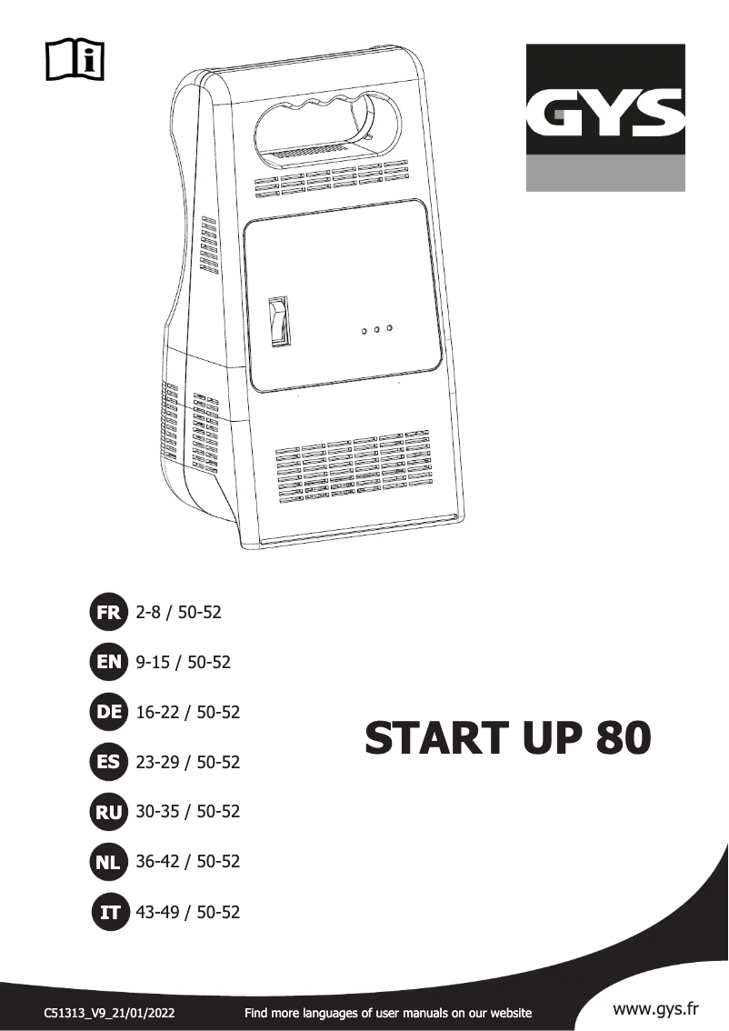 Página 1 del manual Manual de usuario GYS Start UP 80