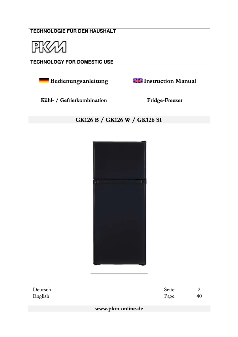 Página 1 del manual Manual de usuario PKM GK126 W