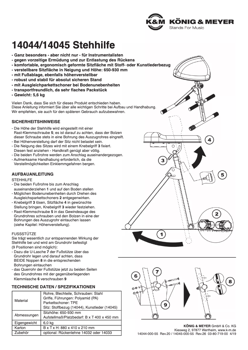 Página nº 1 - Manual de usuario Konig & Meyer 14044