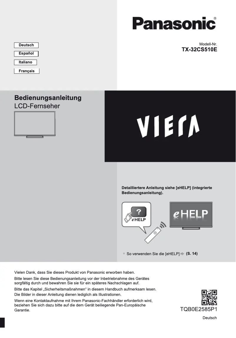 Imagen de la primera página del manual del dispositivo TX32-CS510E
