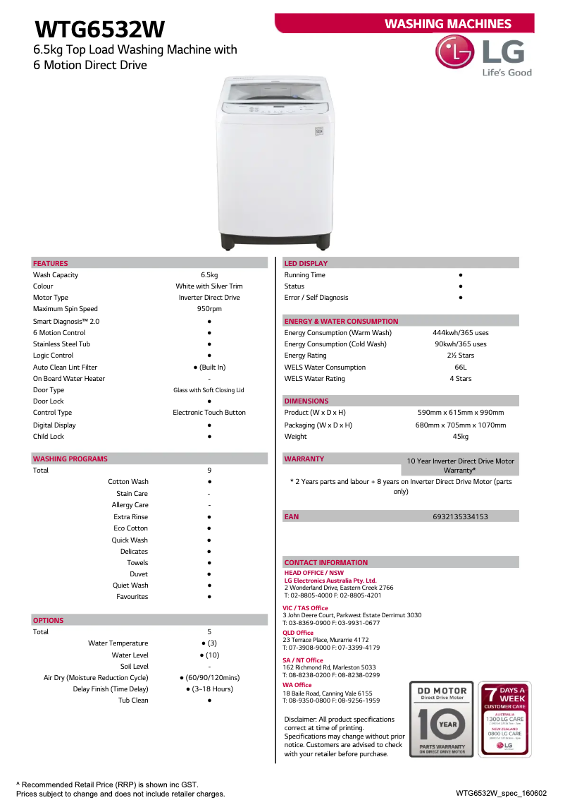 Página 1 del manual Manual de usuario LG WTG6532W