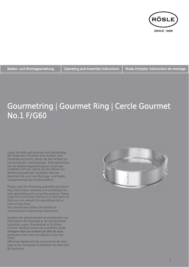 Página 1 del manual Manual de usuario Rösle 25047