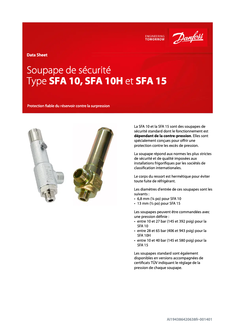 Imagen de la primera página del manual del dispositivo SFA 10