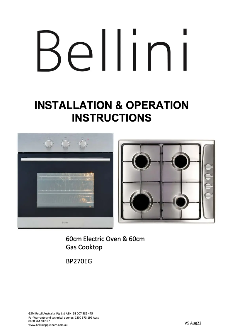 Imagen de la primera página del manual del dispositivo BP270EG