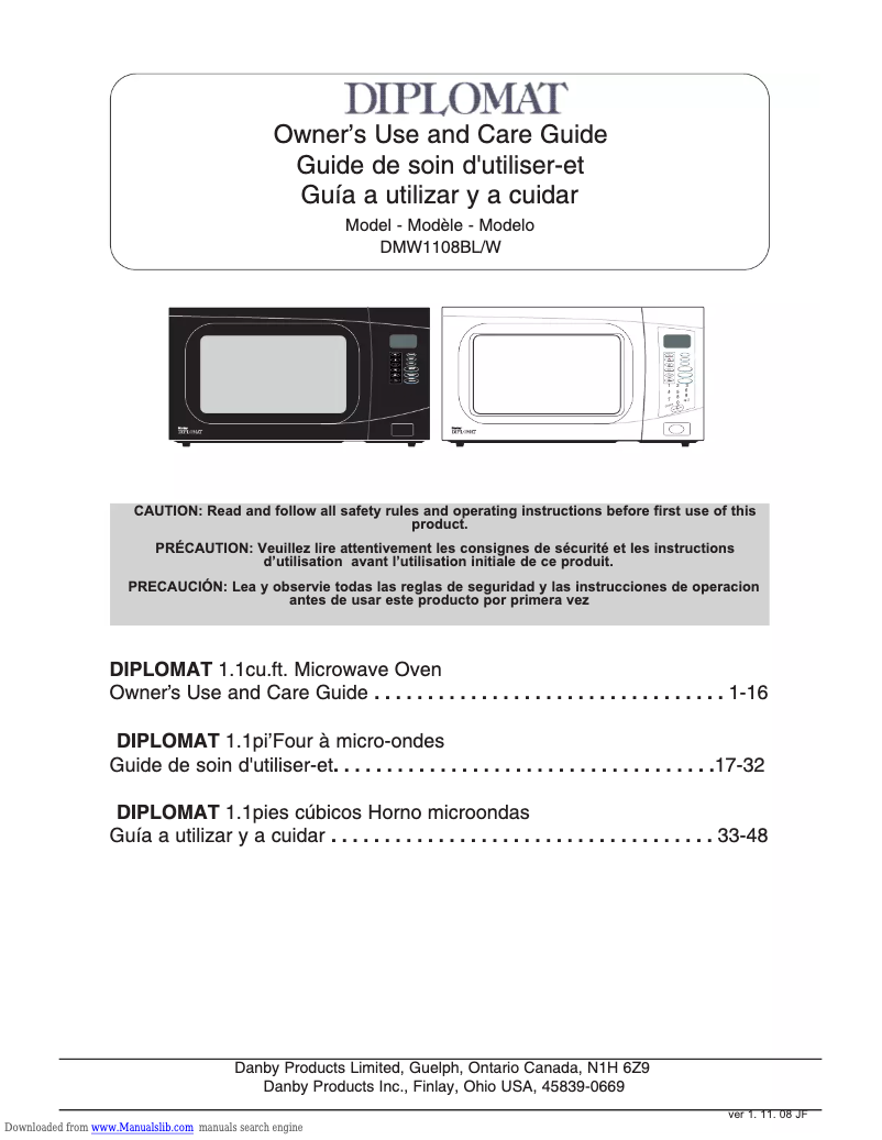 Imagen de la primera página del manual del dispositivo DMW1108W