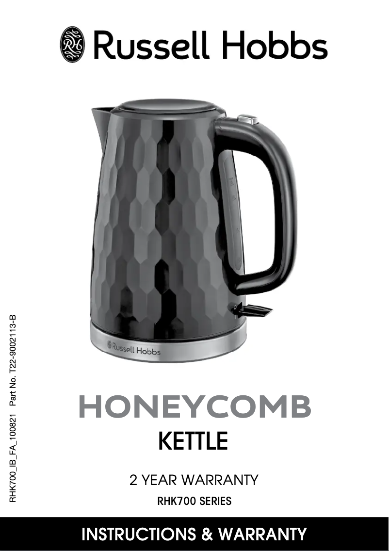 Imagen de la primera página del manual del dispositivo Honeycomb RHK700