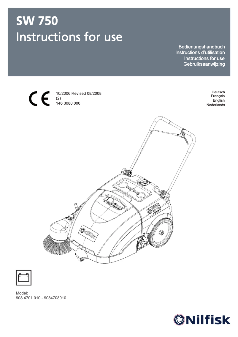 Imagen de la primera página del manual del dispositivo SW750