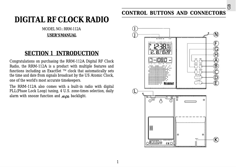 Página nº 1 - Manual de usuario Oregon Scientific RRM112A