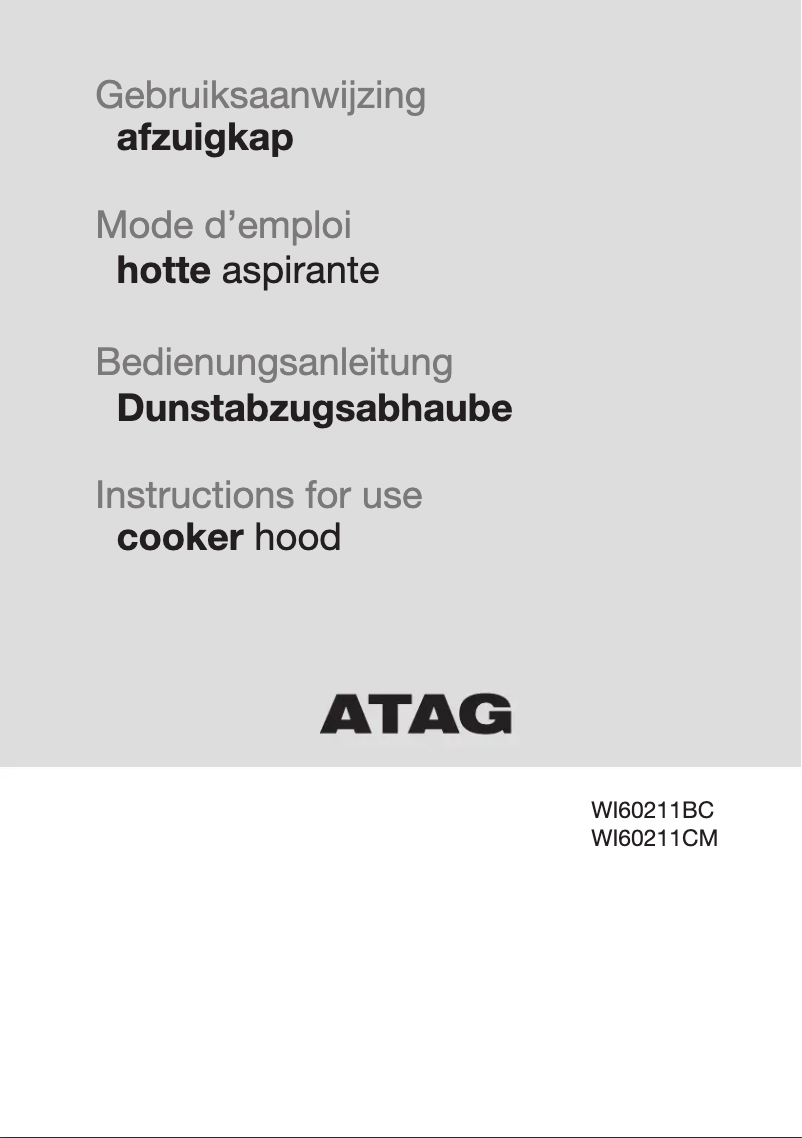 Página 1 del manual Manual de usuario Atag WI60211BC